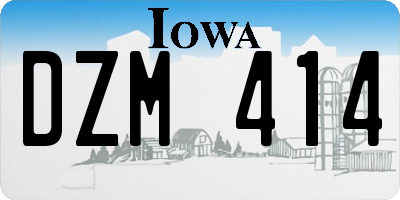 IA license plate DZM414