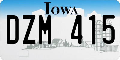 IA license plate DZM415