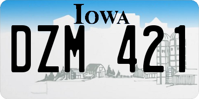 IA license plate DZM421
