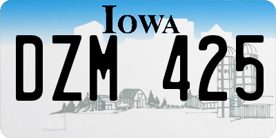 IA license plate DZM425