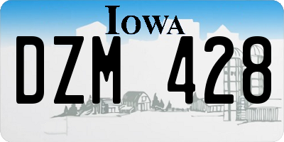 IA license plate DZM428
