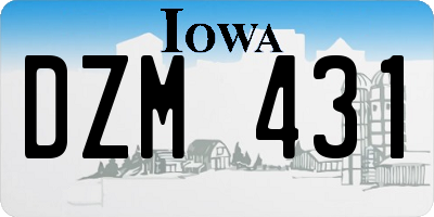 IA license plate DZM431