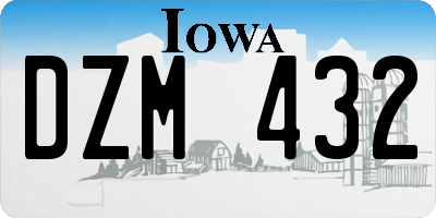 IA license plate DZM432