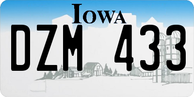 IA license plate DZM433