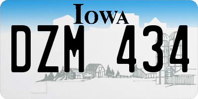 IA license plate DZM434