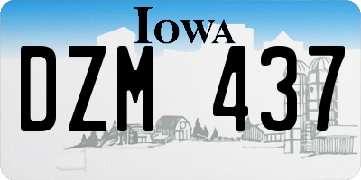 IA license plate DZM437