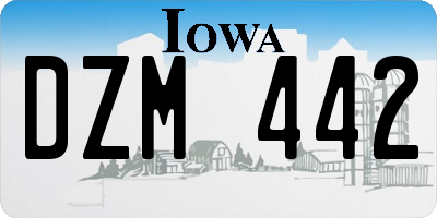 IA license plate DZM442