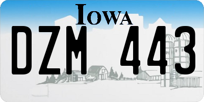 IA license plate DZM443