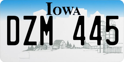 IA license plate DZM445