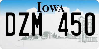 IA license plate DZM450