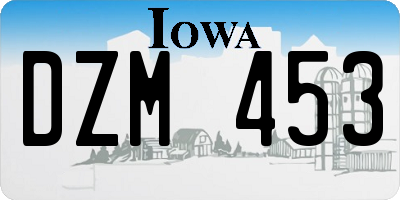 IA license plate DZM453