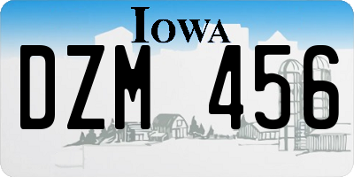 IA license plate DZM456