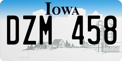 IA license plate DZM458