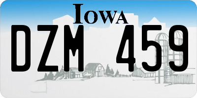 IA license plate DZM459