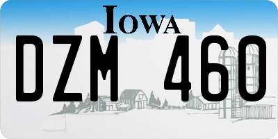 IA license plate DZM460