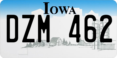 IA license plate DZM462