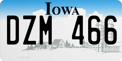 IA license plate DZM466