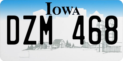 IA license plate DZM468