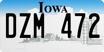 IA license plate DZM472