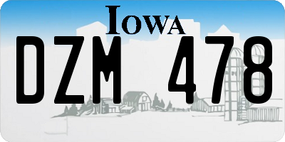 IA license plate DZM478