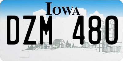IA license plate DZM480
