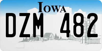 IA license plate DZM482