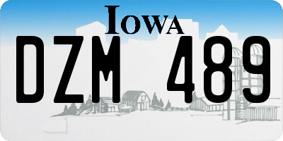 IA license plate DZM489
