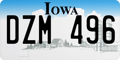 IA license plate DZM496