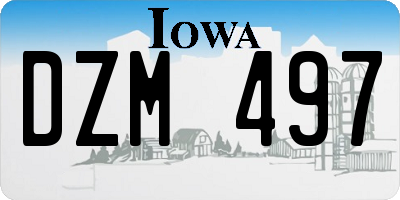 IA license plate DZM497