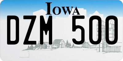 IA license plate DZM500