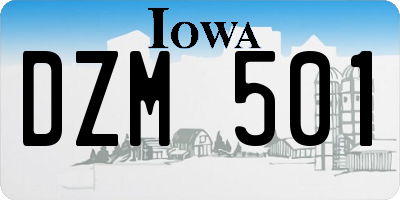 IA license plate DZM501