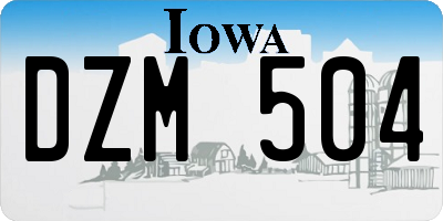 IA license plate DZM504