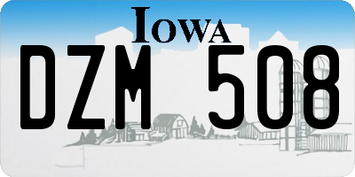 IA license plate DZM508
