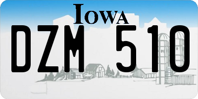 IA license plate DZM510