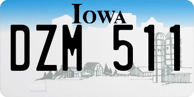 IA license plate DZM511