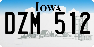 IA license plate DZM512