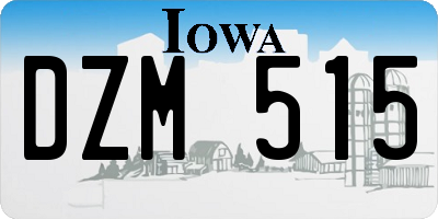 IA license plate DZM515
