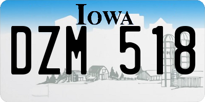 IA license plate DZM518