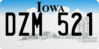 IA license plate DZM521