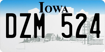 IA license plate DZM524
