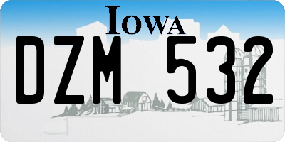 IA license plate DZM532