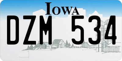 IA license plate DZM534