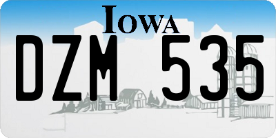 IA license plate DZM535