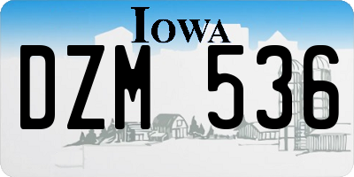 IA license plate DZM536