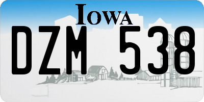 IA license plate DZM538