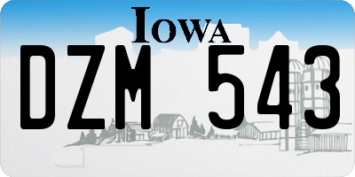 IA license plate DZM543