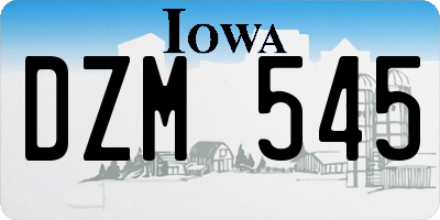 IA license plate DZM545