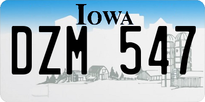 IA license plate DZM547