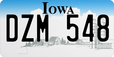 IA license plate DZM548