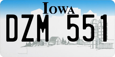 IA license plate DZM551